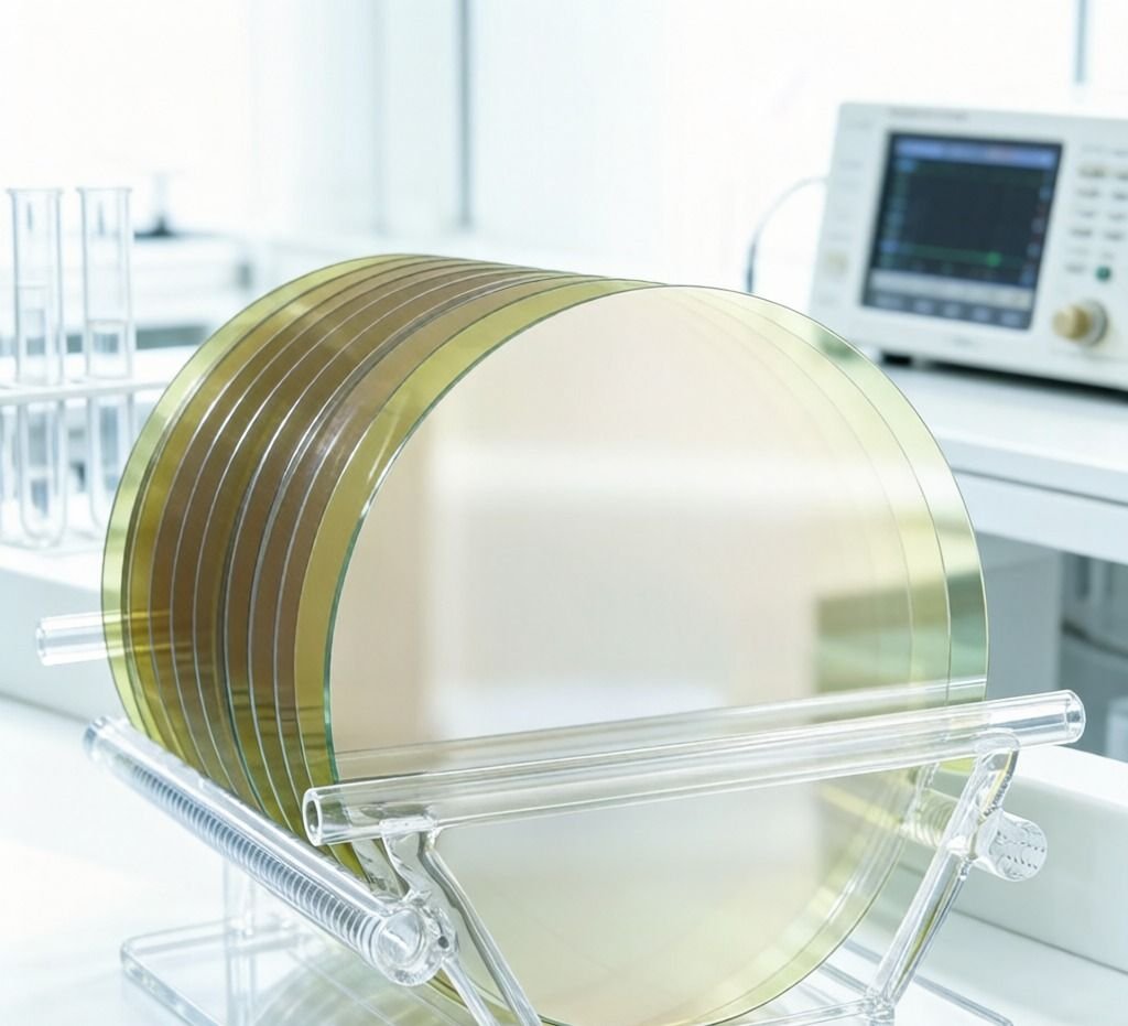 LiNbO3 wafer in cleanroom holder